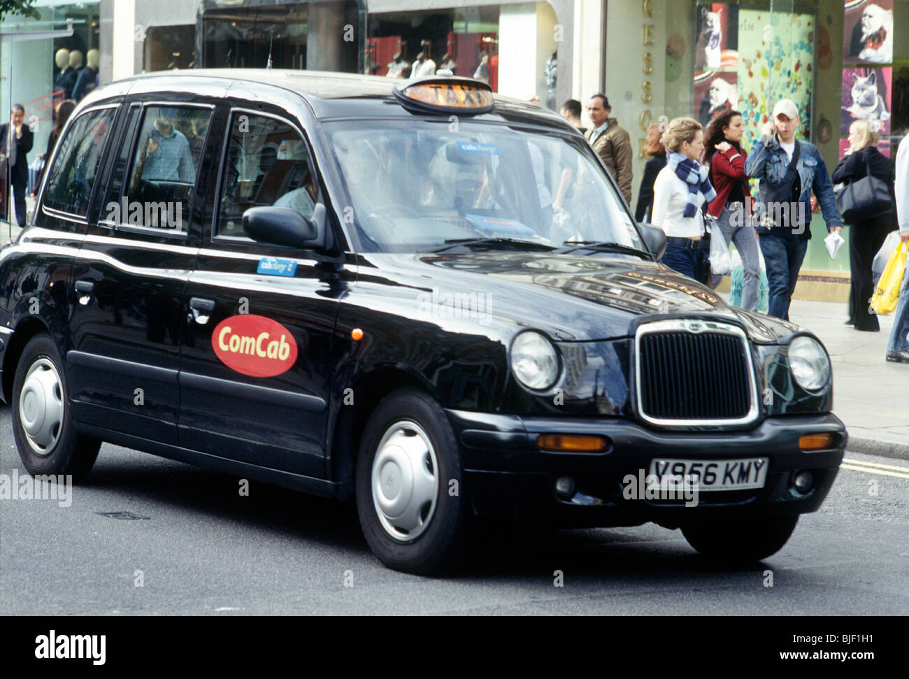 Traditionellen schwarzen London Taxi Cab. Stockfoto
