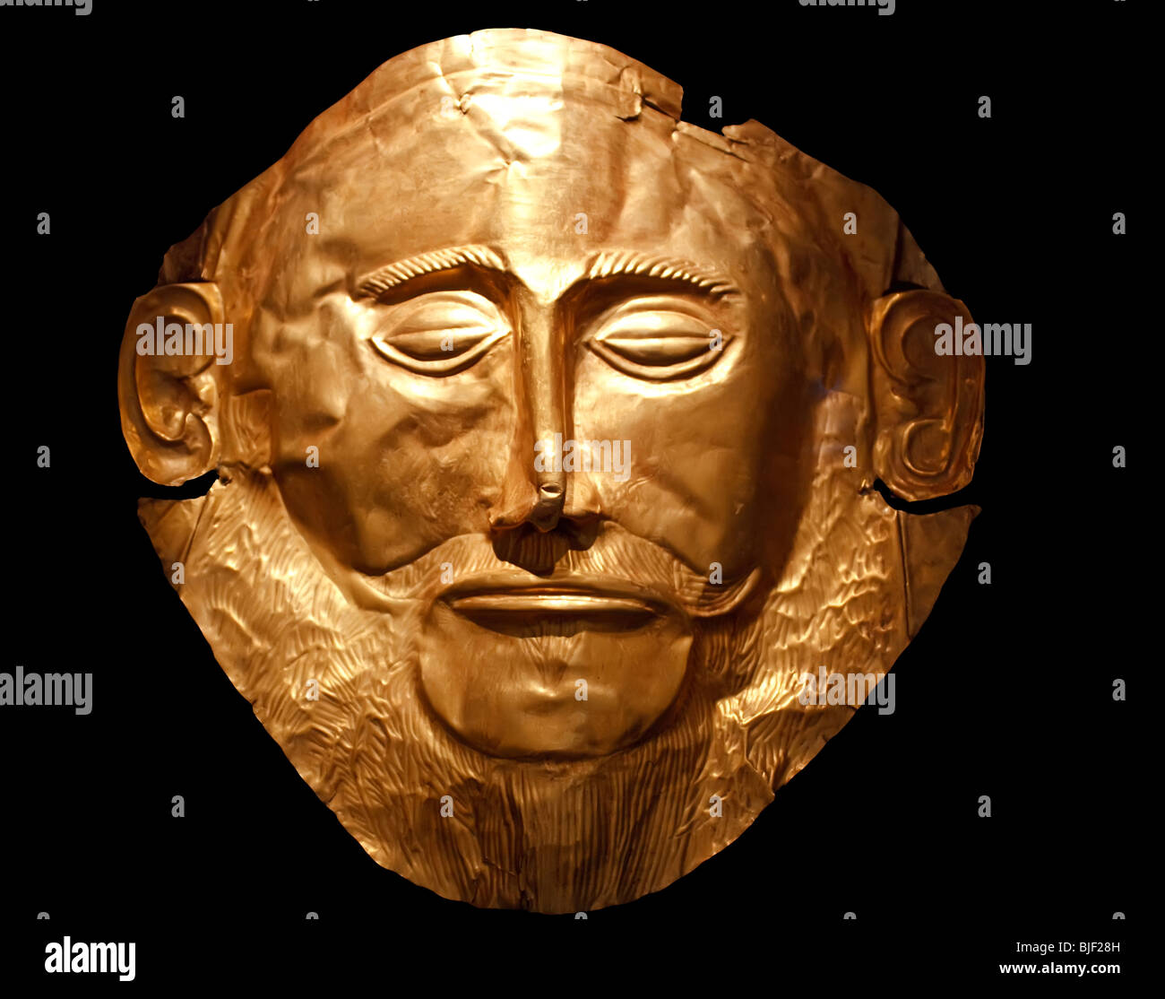 Goldene Maske griechischen Kämpfer Agamemnon darstellen Stockfoto