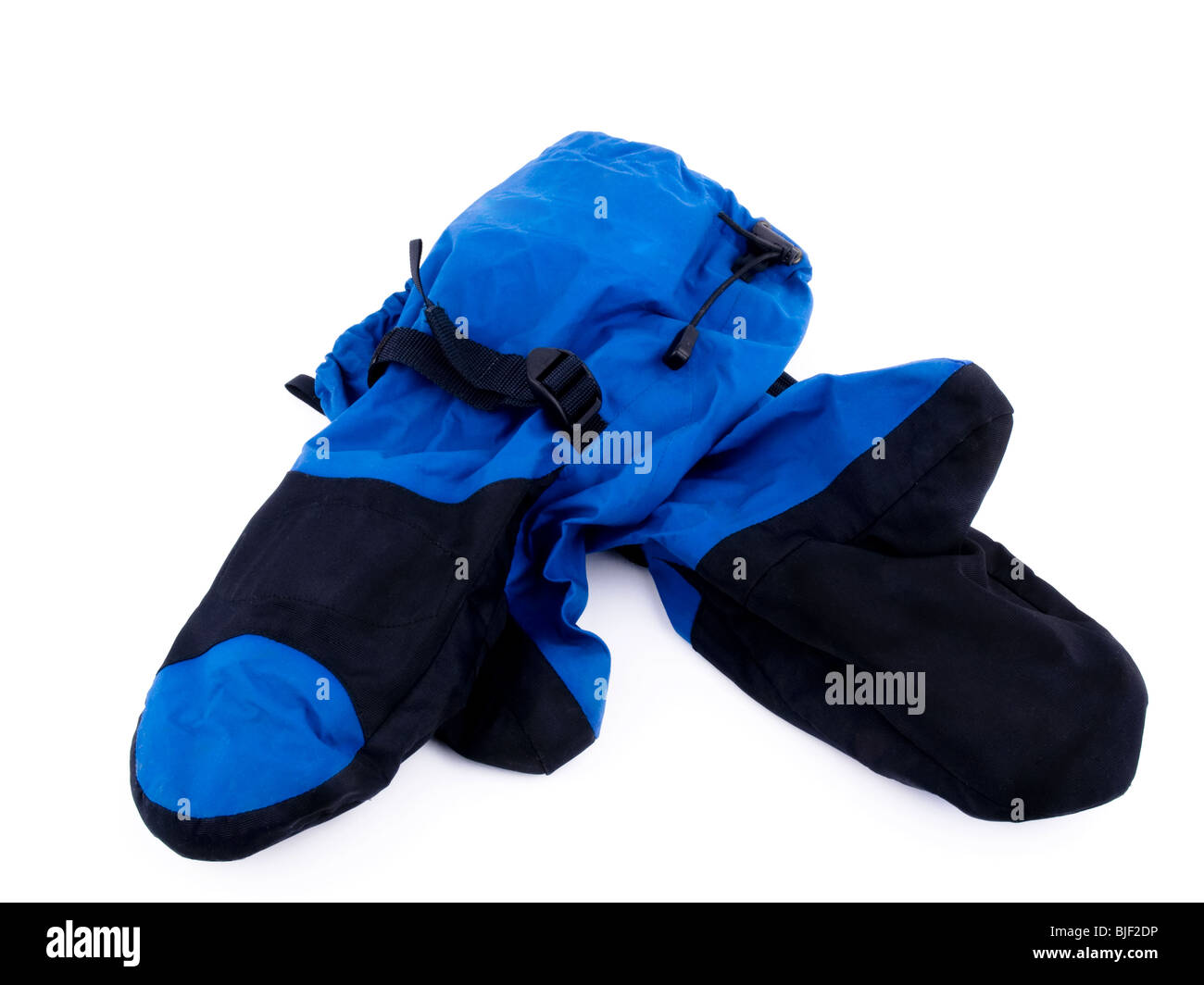 Fachmännische outdoor-Ausrüstung - Handschuhe auf weißem Hintergrund. Stockfoto