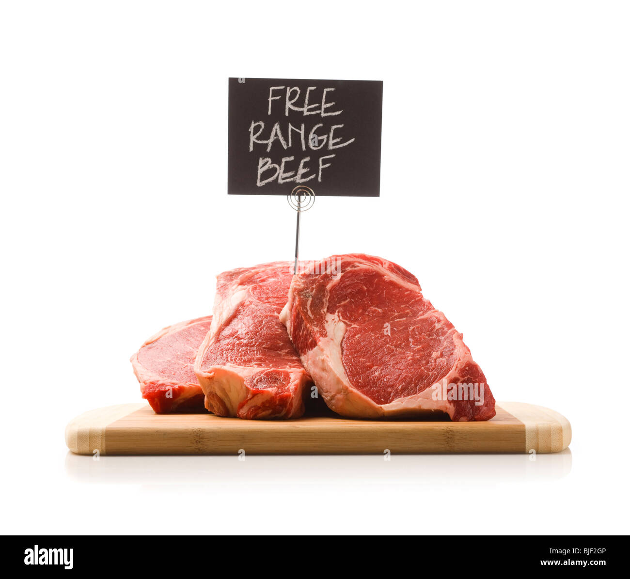 Haufen von Rindersteaks Stockfoto