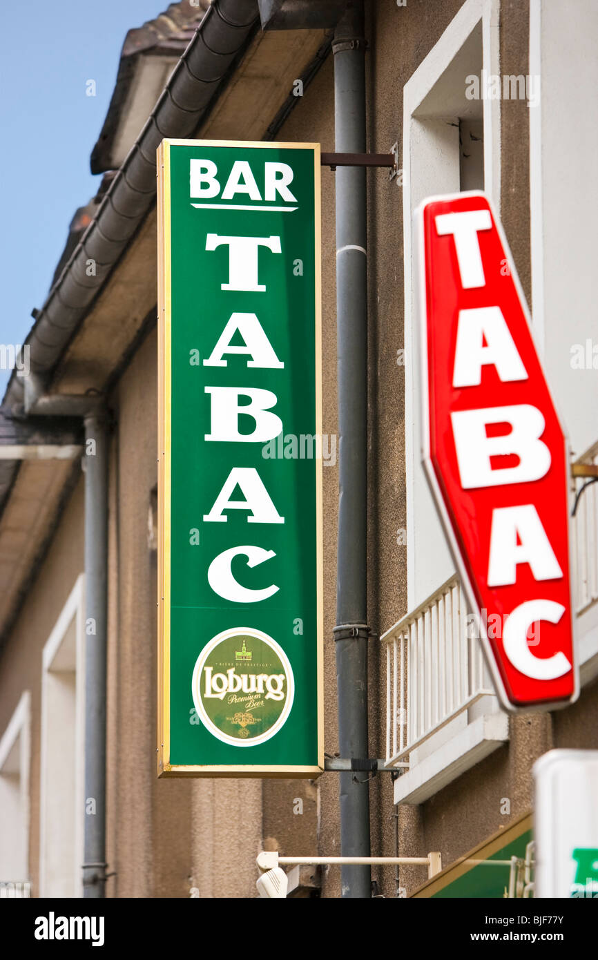 Bar Tabac Zeichen Frankreich Europa Stockfoto