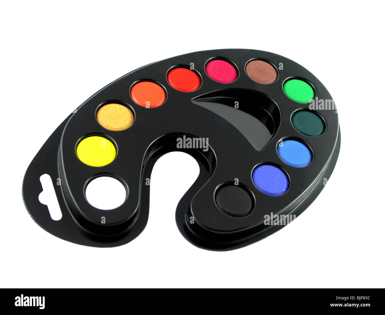 Wasserfarben hautnah in hellem Hintergrund Stockfoto