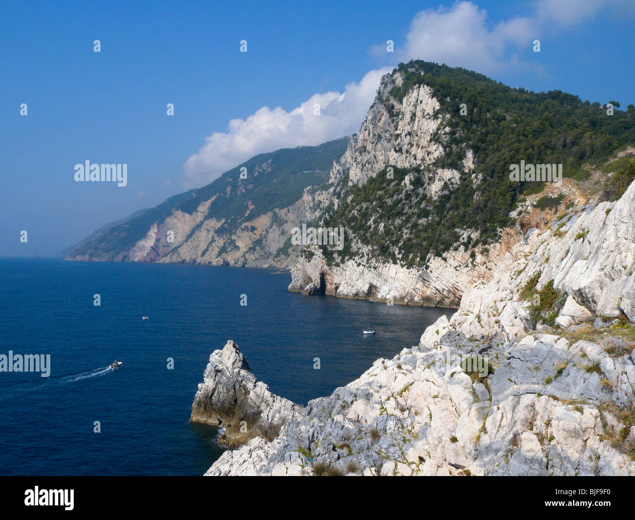 Steilküste der Cinque Terre, Portovenere, Riviera, Ligurien, Italien | Cinqueterre, Portovenere, Riviera, Ligurien, Italien Stockfoto