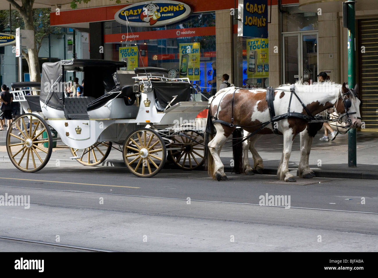 Transport von alt und neu, in Melbourne, Australien. Stockfoto