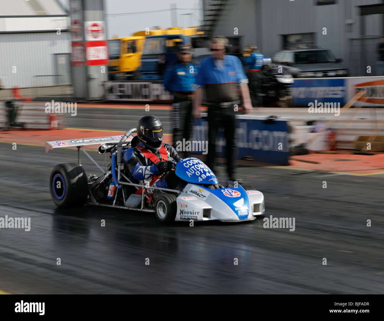 Go Kart-Drag-Racing in Santa Pod. Stockfoto