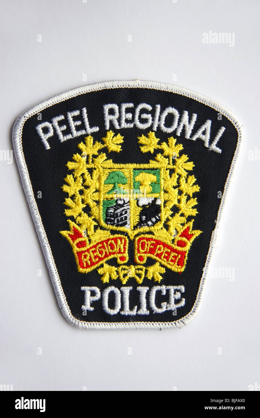 Patch von der Peel Regional Police Department, Ontario, Kanada. Stockfoto