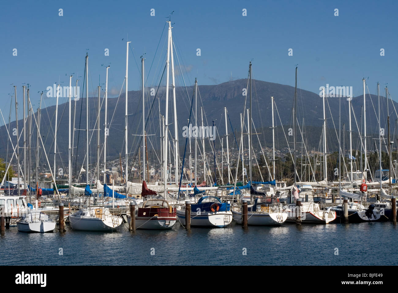 Mount Wellington von Kangaroo Bay, Tasmanien, Australien. Stockfoto