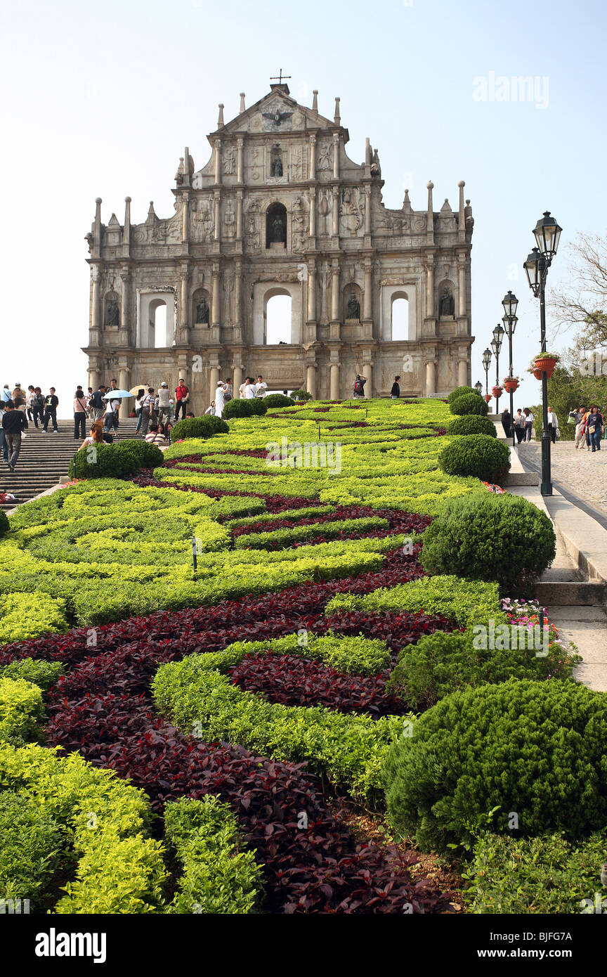 Die Ruinen von St. Paul Kirche, Macao, China Stockfoto