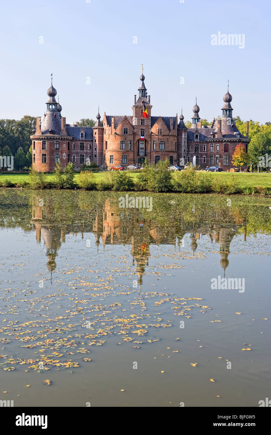 Schloss Ooidonk, ein Wasserschloss auf der Lys Flusses, Deinze, Bachte Maria Leerne, in der Nähe von Gent, Belgien Stockfoto