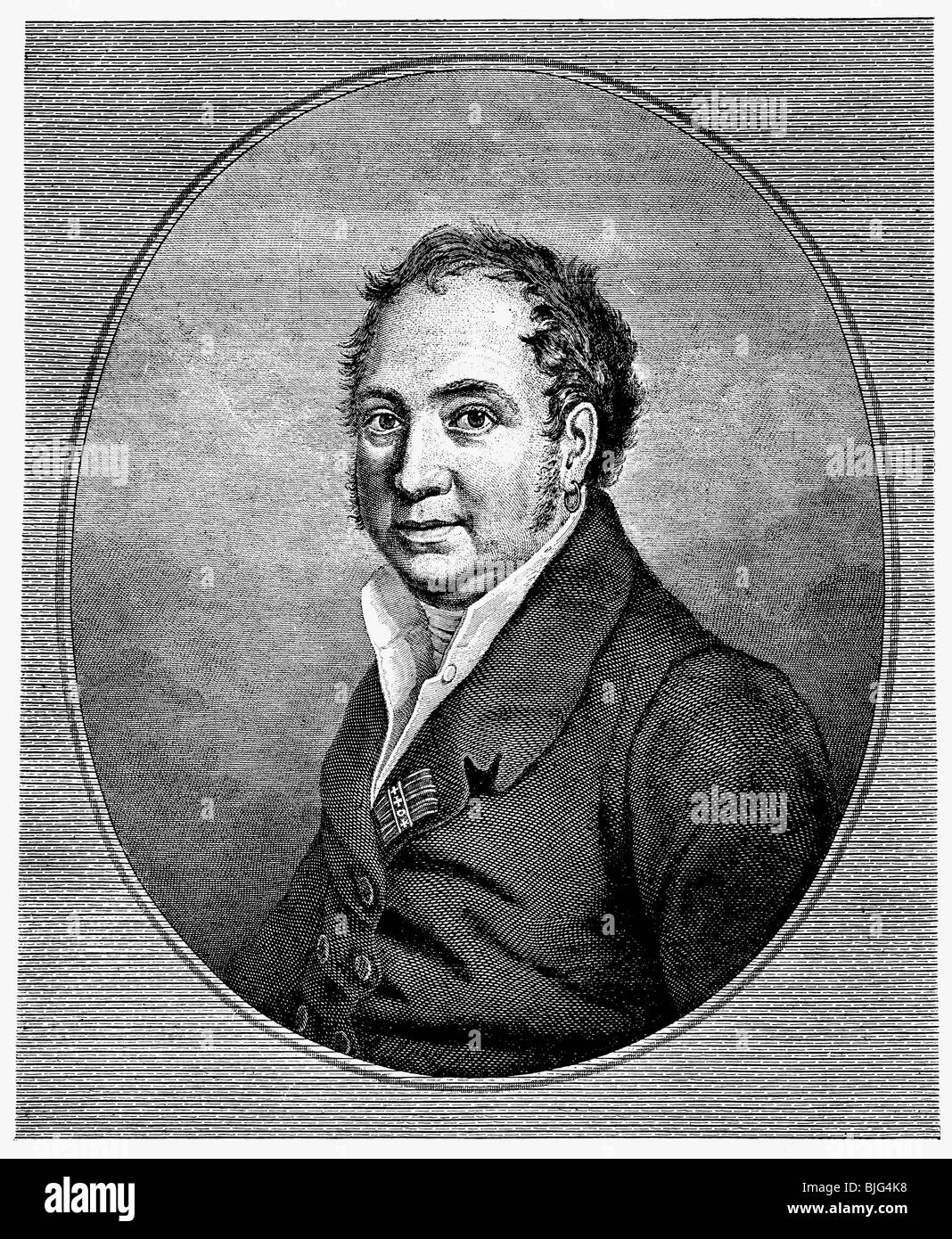 Maximilian I Joseph, 27.5. 1756 - 13.10.1825, König von Bayern 1.1.1806 - 13.10.1825, Porträt, Stahlstich von Peter Hess, circa 1815, Artist's Urheberrecht nicht gelöscht werden Stockfoto