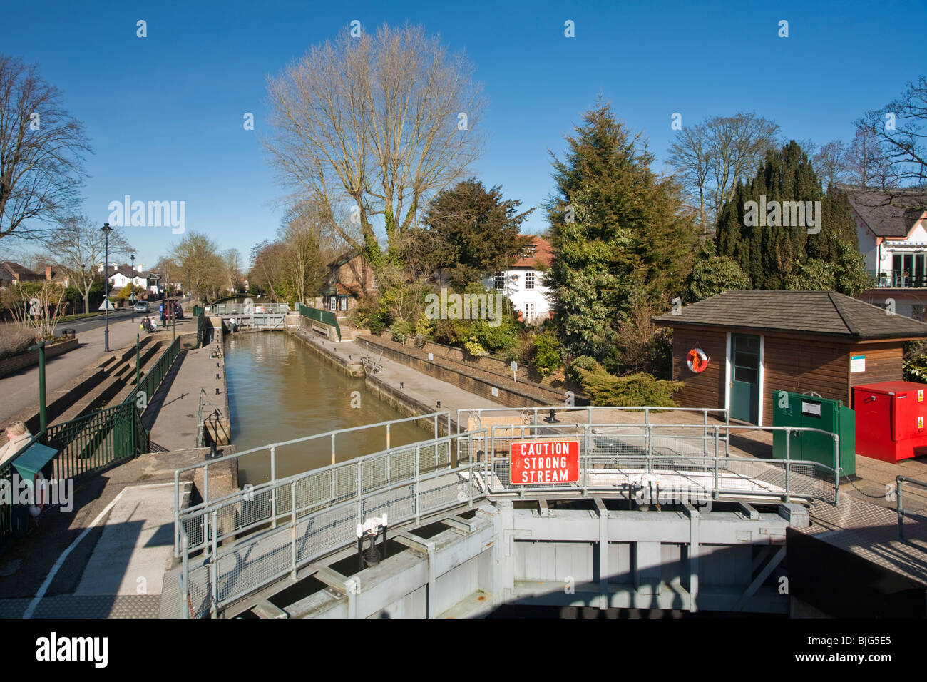 Boulter Lock und Ray Mill Insel auf der Themse in Maidenhead, Berkshire, Großbritannien Stockfoto