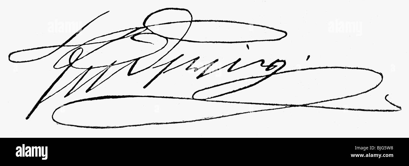 Louis II., 25.8.1845 - 13.6.1886, König von Bayern 10.3.1864 - 13.6.1886, Unterschrift, 1885, Stockfoto