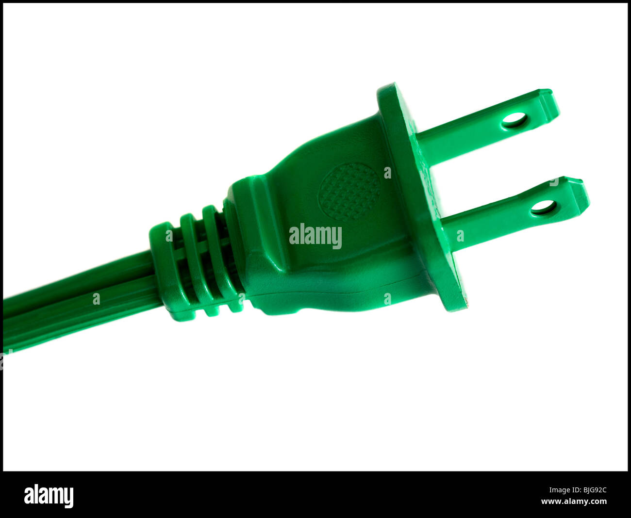 Grüner Strom-Stecker Stockfoto
