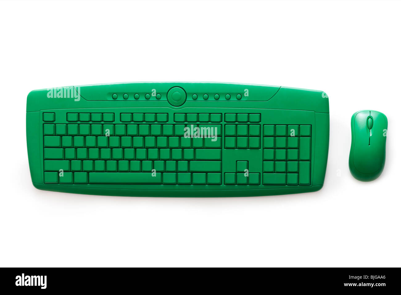 grüne Computer-Tastatur und Maus Stockfoto