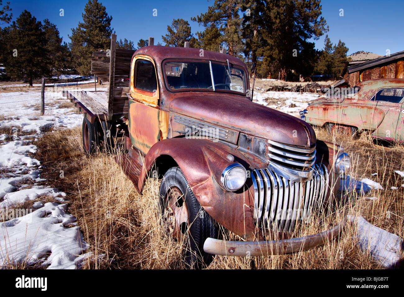 Eine rustikale antike LKW in Guffy, Colorado. Stockfoto