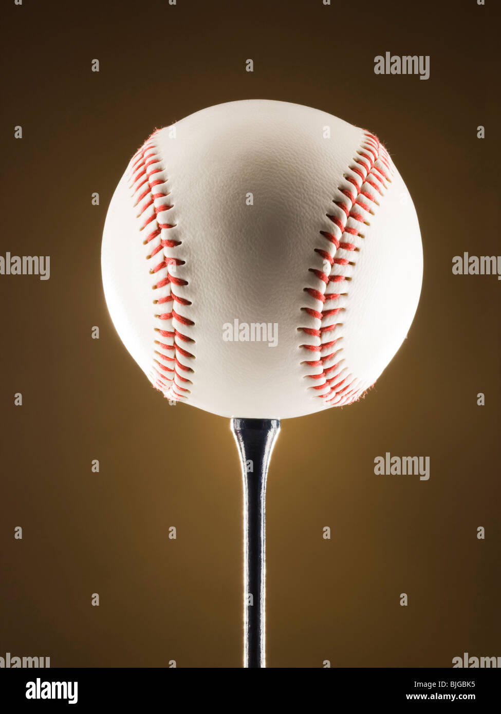 Baseball auf einem Golf-Abschlag Stockfoto