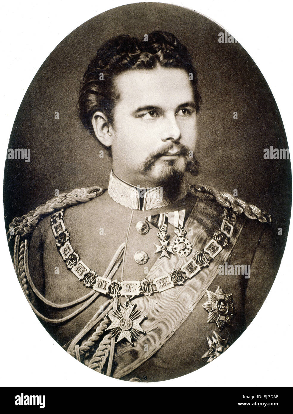 Louis II., 25.8.1845 - 13.6.1886, König von Bayern 10.3.1864 - 13.6.1886, Porträt, Foto von Joseph Albert, München, ca. um 1880, Stockfoto