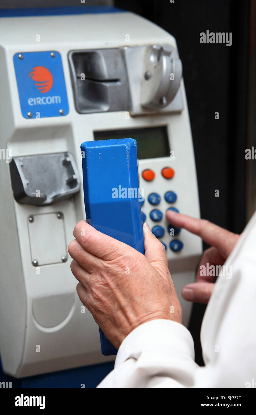 Öffentliches Telefon, Dublin, Irland Stockfoto