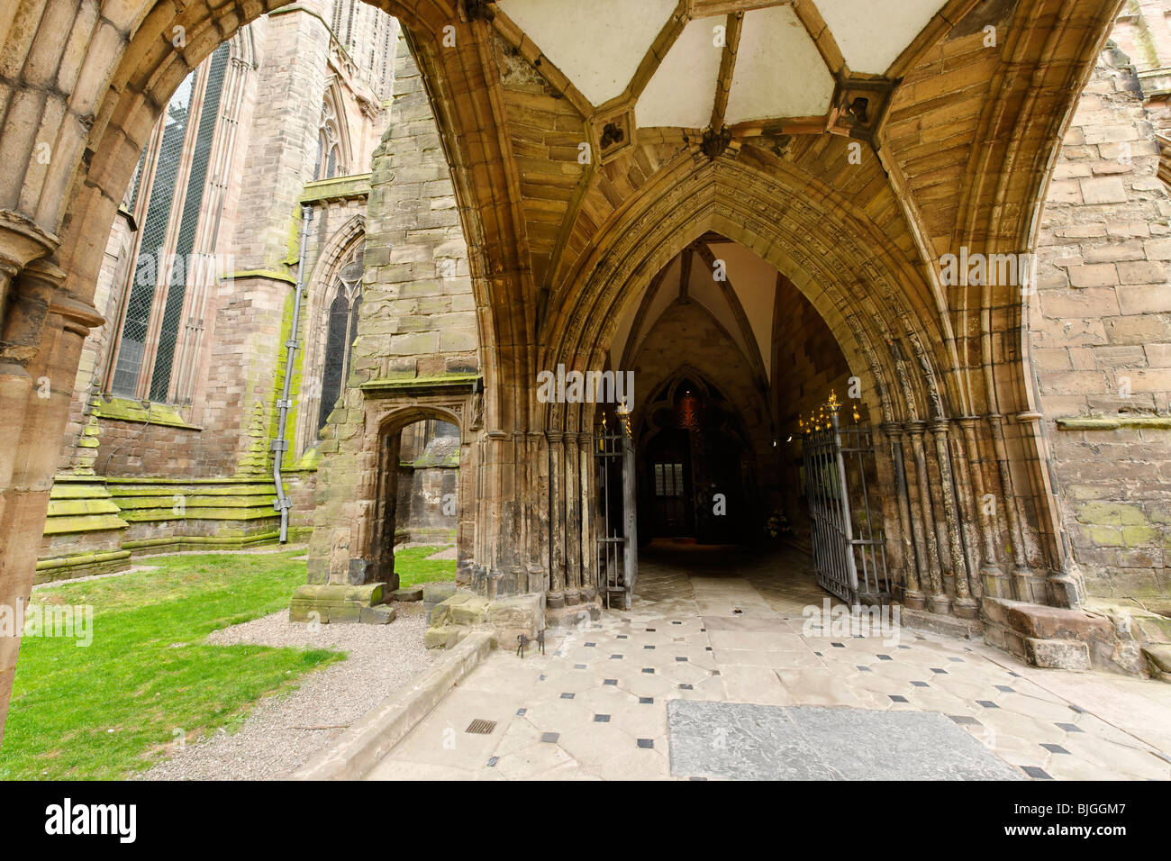Hereford Kathedrale Torbogen Stockfoto