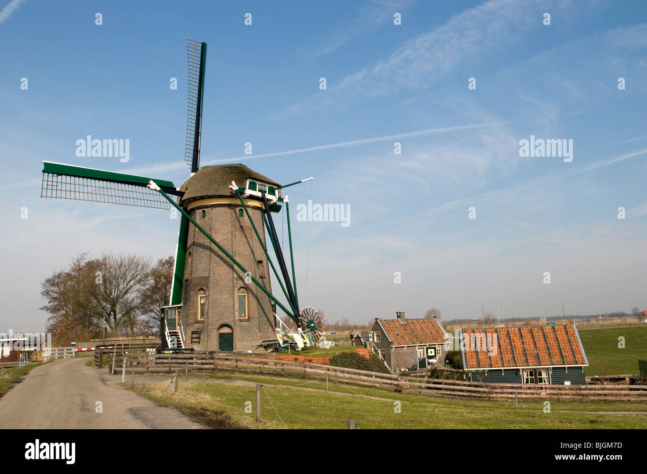 Lijkermolen Koppoel Windmühle in der Nähe von Leiden Kager Plassen Niederlande Holland Stockfoto