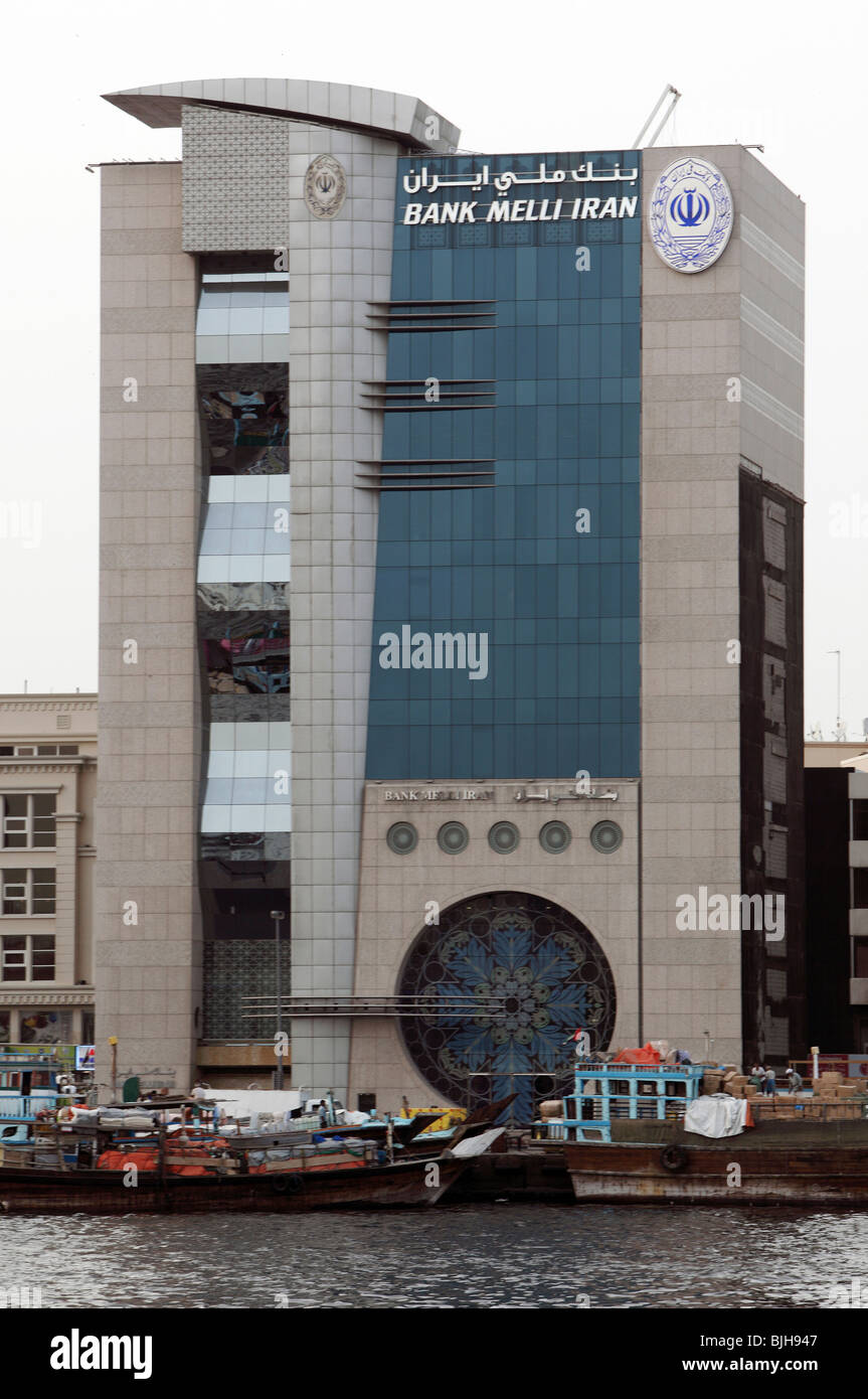 Eine Filiale der Bank Melli Iran, Dubai, Vereinigte Arabische Emirate Stockfoto