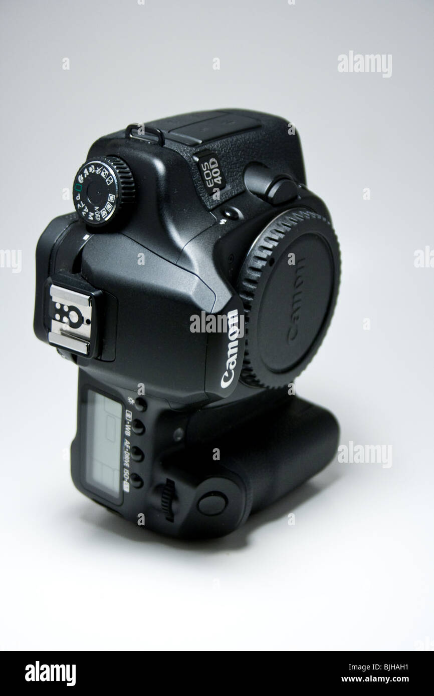 Canon Digitalkamera Dslr slr Advance 40D Eos japanische schwarze Produkt isoliert Draufsicht Stockfoto