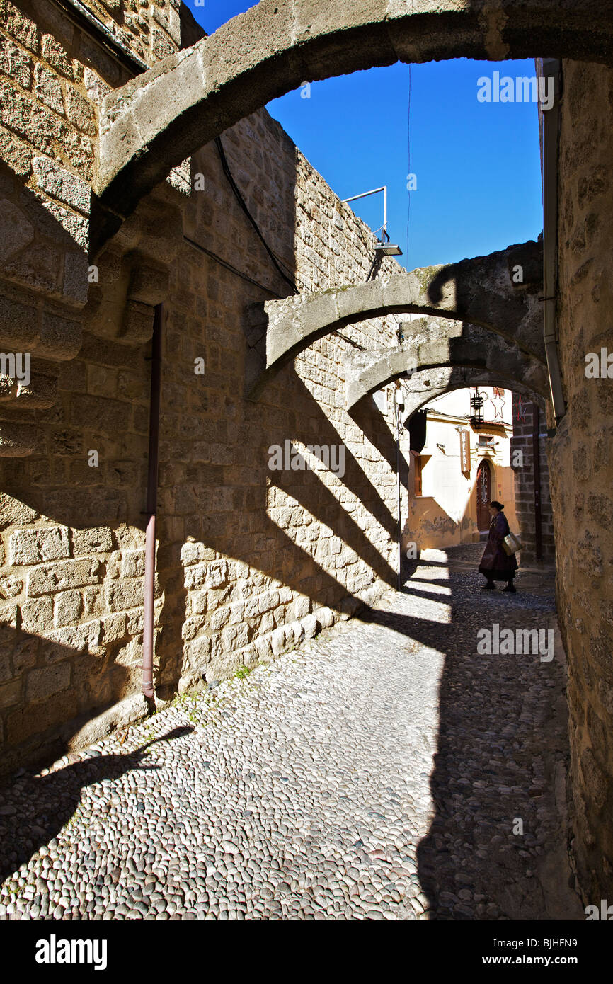 Straßen der Altstadt von Rhodos, Dodekanes, Griechenland Stockfoto