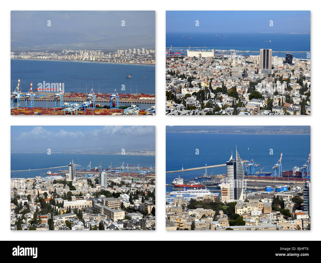 Israel, Haifa, 4 Bilder collage Stockfoto