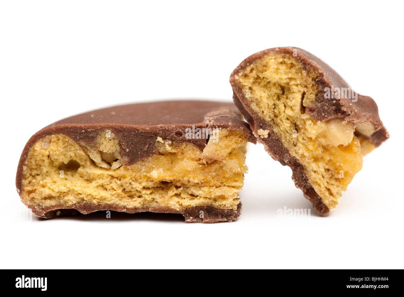 Nahaufnahme von einem Crunchie Keks aufgeteilt Stockfoto