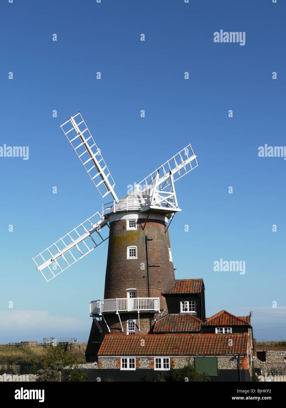 Die Windmühle am Cley nächsten am Meer in North Norfolk, England, UK Stockfoto