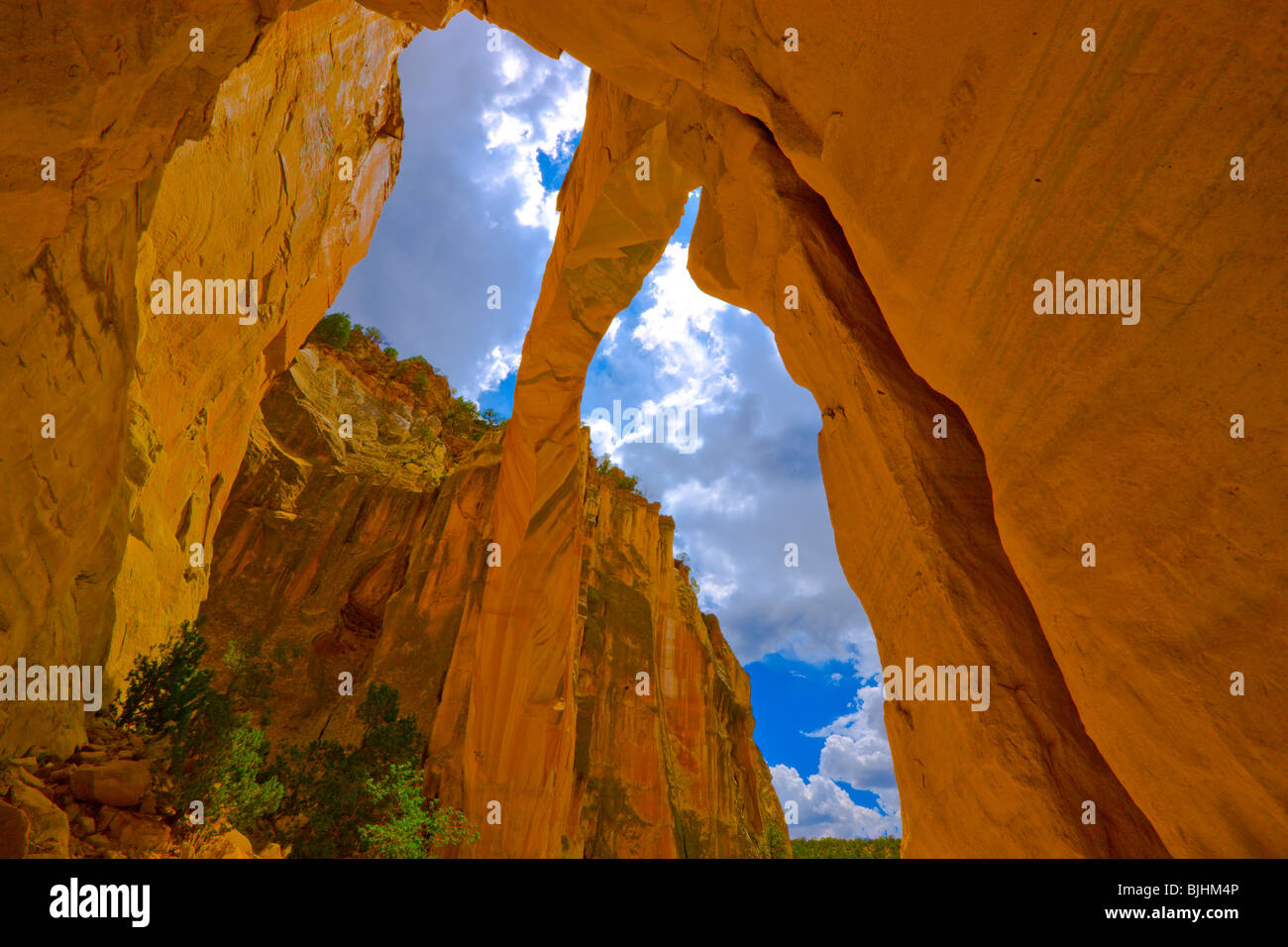 La Ventana Arch, Cebolla Wildnis, New Mexico, in der Nähe von El Malpais National Monument, große natürliche Sandstein Bogen Stockfoto
