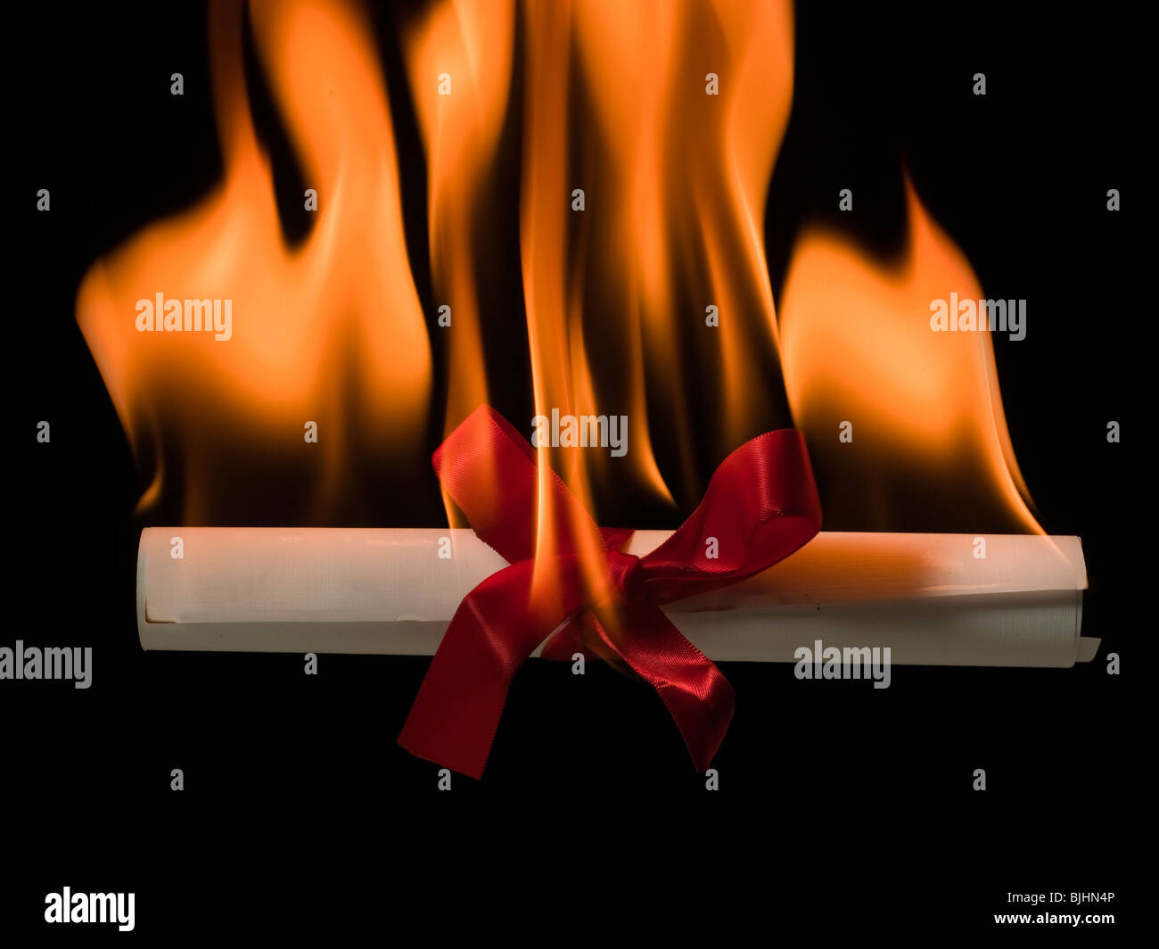 Diplom in Brand Stockfoto