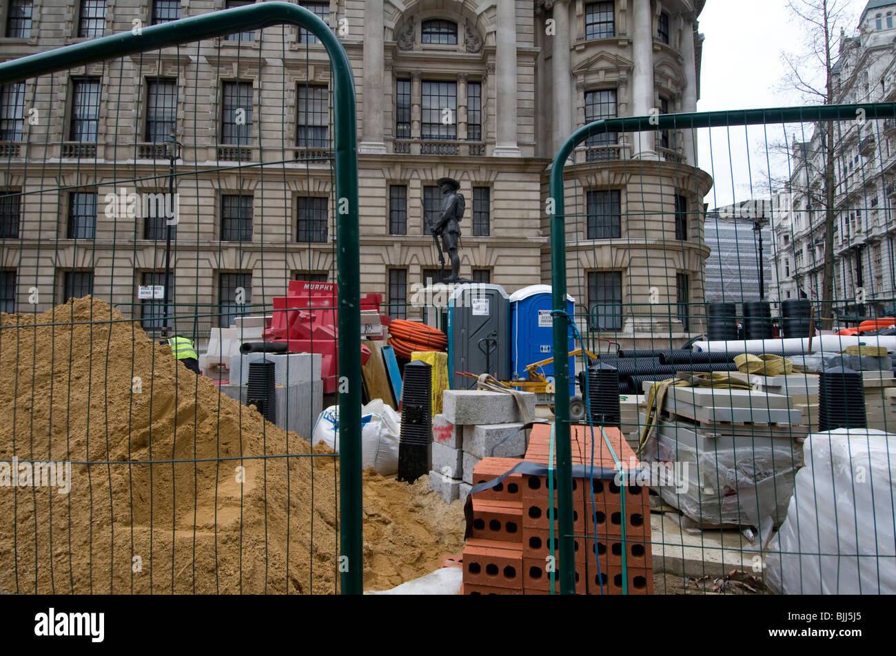 Baustellen, Whitehall. Stockfoto