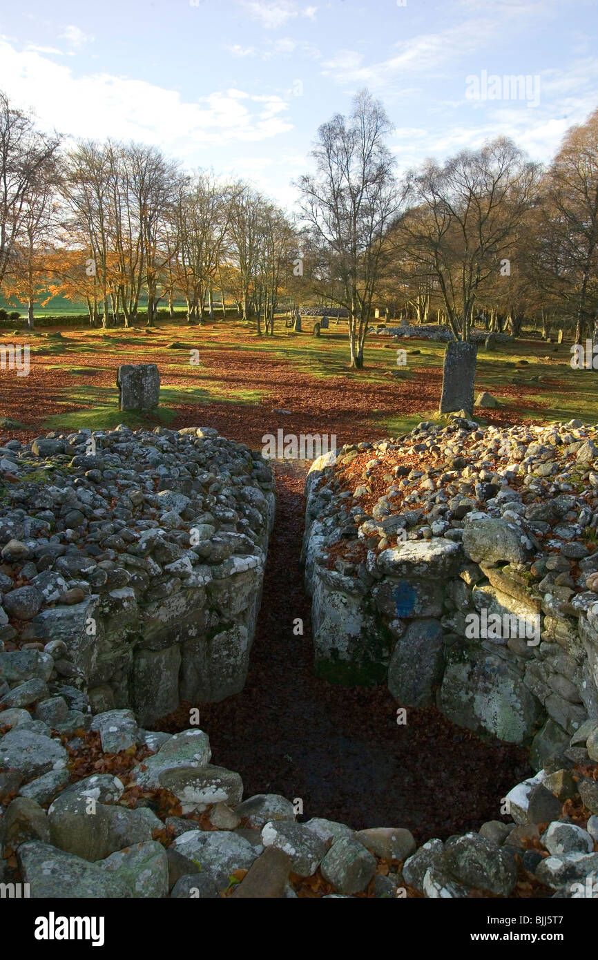 Historische Neothithic Schloten Cairns in der Nähe von Culloden Moor, Inverness Stockfoto