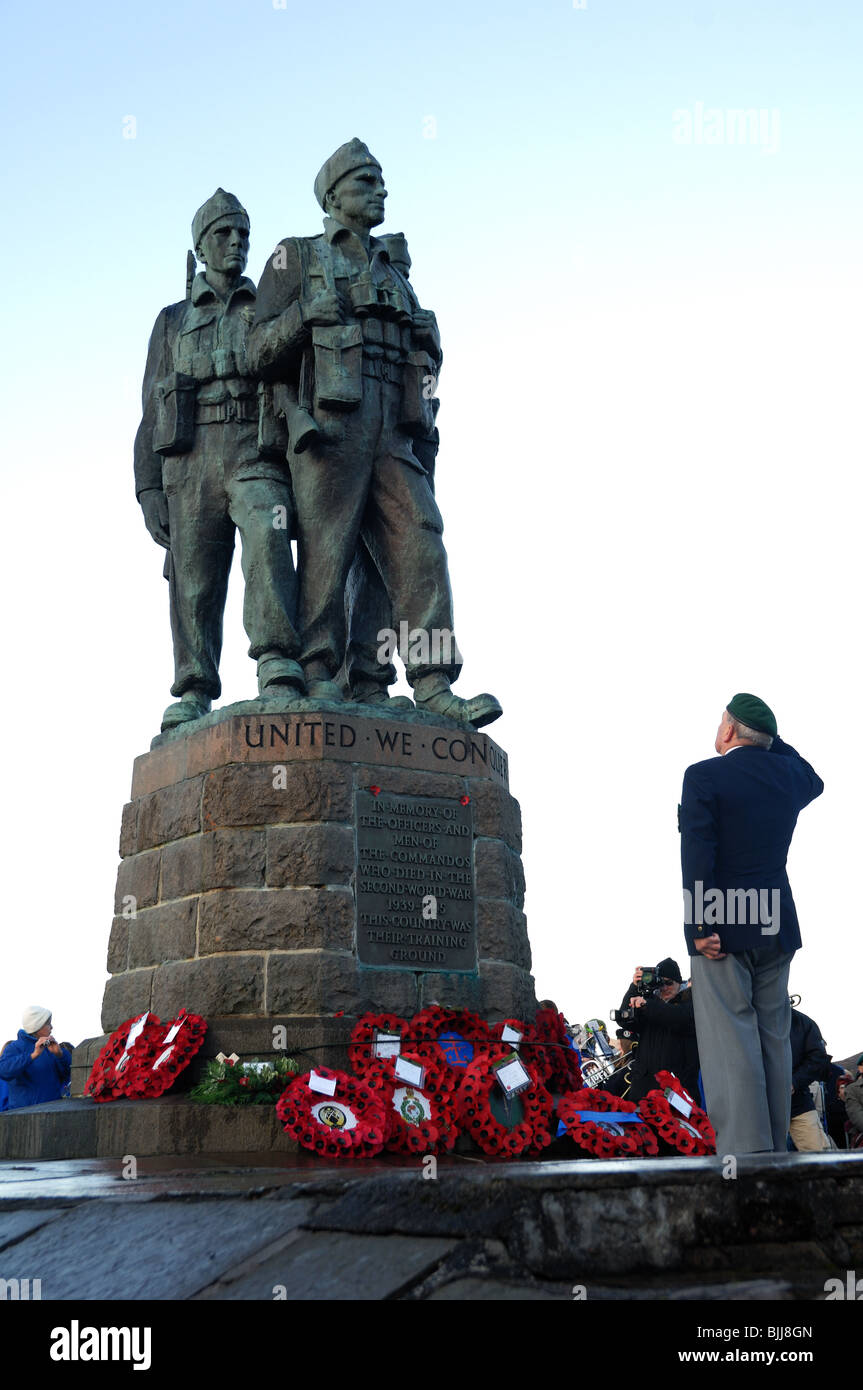 Jahresservice Gedenktag anlässlich der Commando Memorial Spean Bridge, Highlands, Schottland Stockfoto