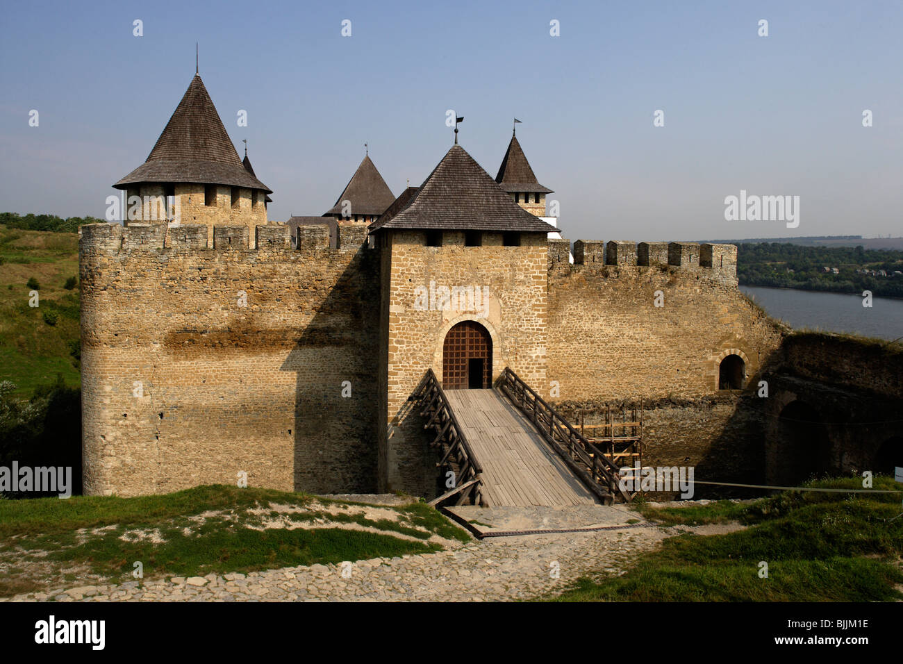 Chotiner Chocim, Festung, Zitadelle, 13.-15.-18. Jahrhundert, Chernivtsi Oblast Provinz, Westukraine Stockfoto