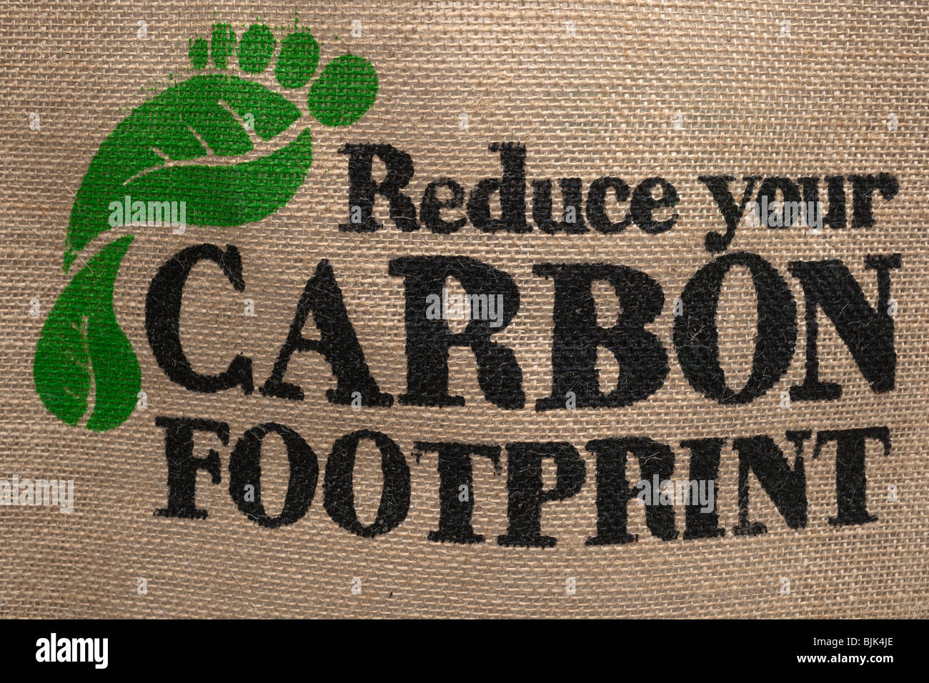 Reduzieren Sie Ihren CO2-Fußabdruck Stockfoto