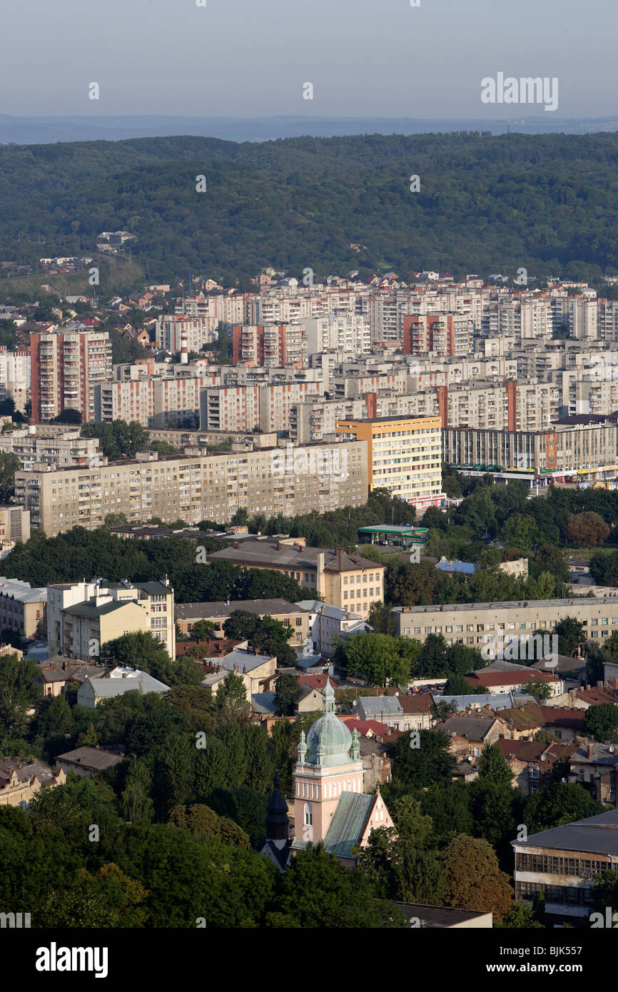 Lviv, Lwow, Stadtbild von Vysoky Zamok Hochschloss Festung, Westukraine Stockfoto