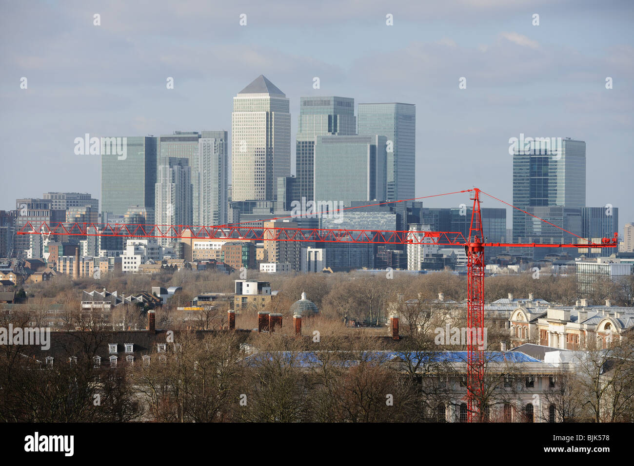 Canary Wharf und andere finanzielle Geschäftsviertel in London, England, UK, Europa Stockfoto