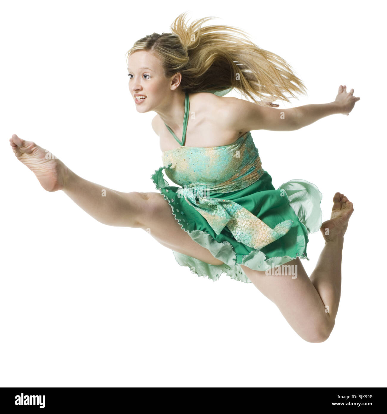 Ballerina tanzen und Lächeln Stockfoto
