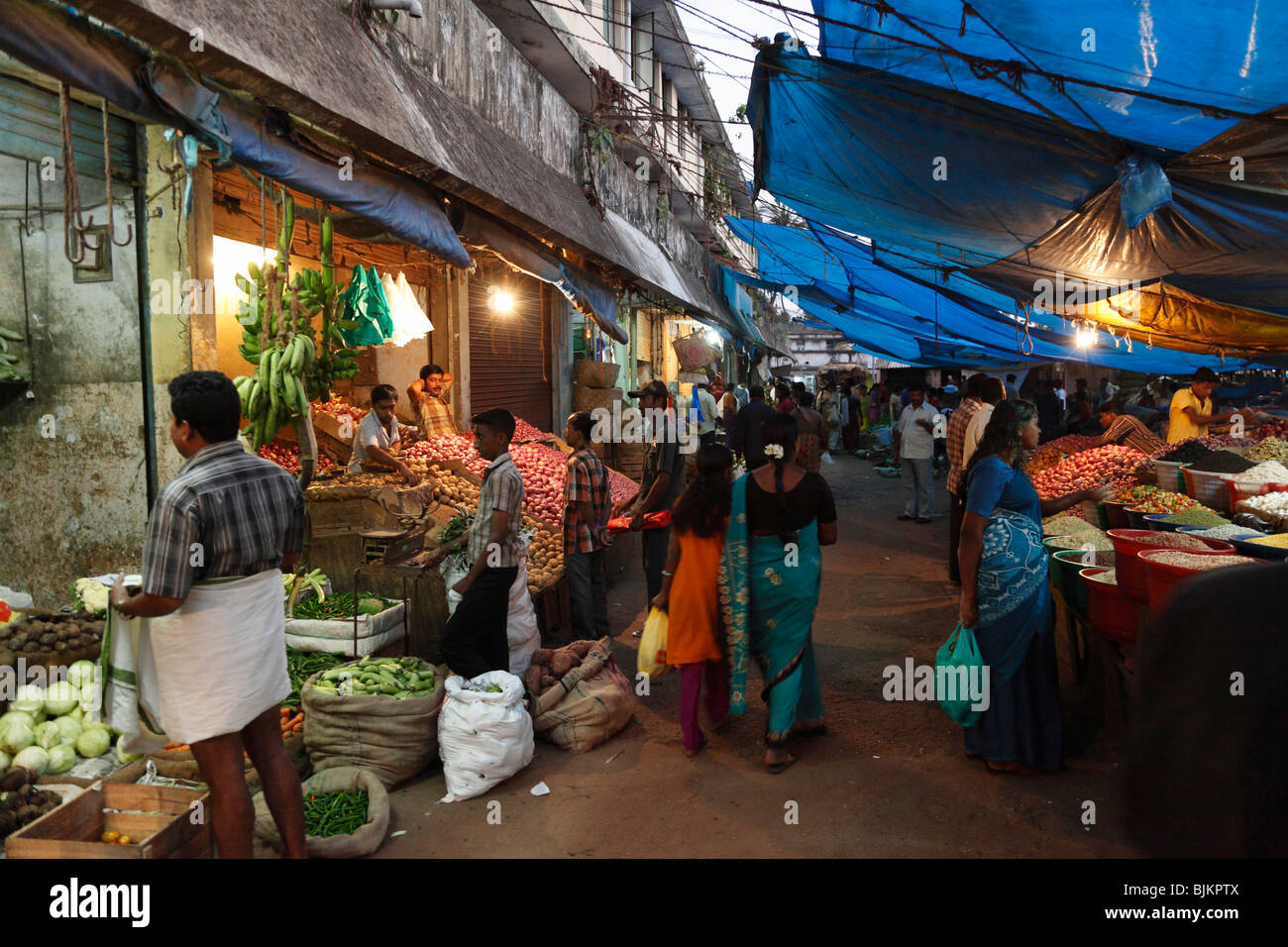 MChalai Markt, Trivandrum, Thiruvananthapuram, Kerala Zustand, Indien, Asien Stockfoto
