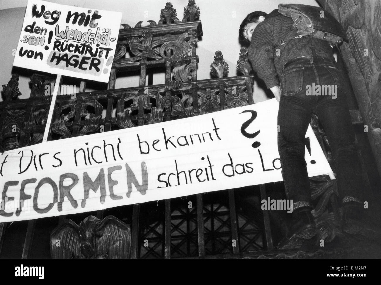 Montagsdemo in Leipzig, DDR, Europa, Oktober 1989 Stockfoto