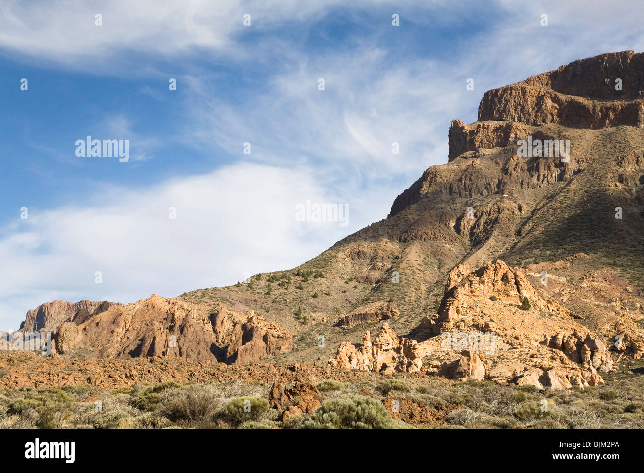 Der kargen Landschaft der Teide-Nationalpark (Parque Nacional de Las Canadas del Teide) auf der Insel Teneriffa, Spanien. Stockfoto