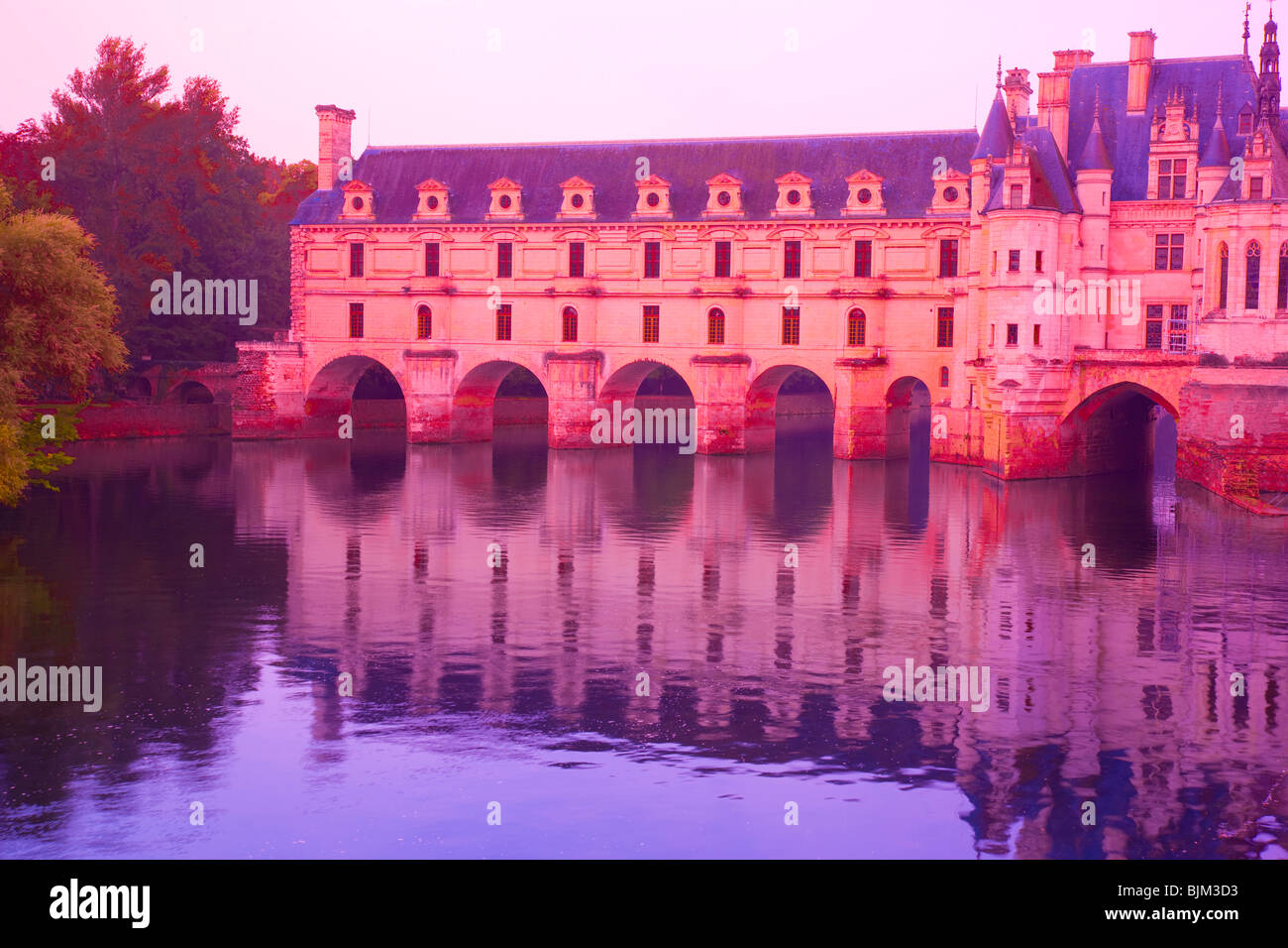 Schloss Chenonceau, Loiretal, Frankreich, 16. Jahrhundert Schloss erbaut von fünf Frauen Stockfoto