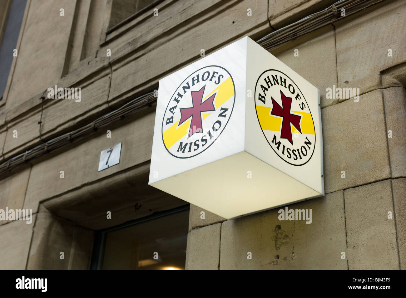 Außenseite der Station Bahnhofsmission im Hauptbahnhof, Frankfurt Am Main, Hessen, Deutschland, Europa Stockfoto