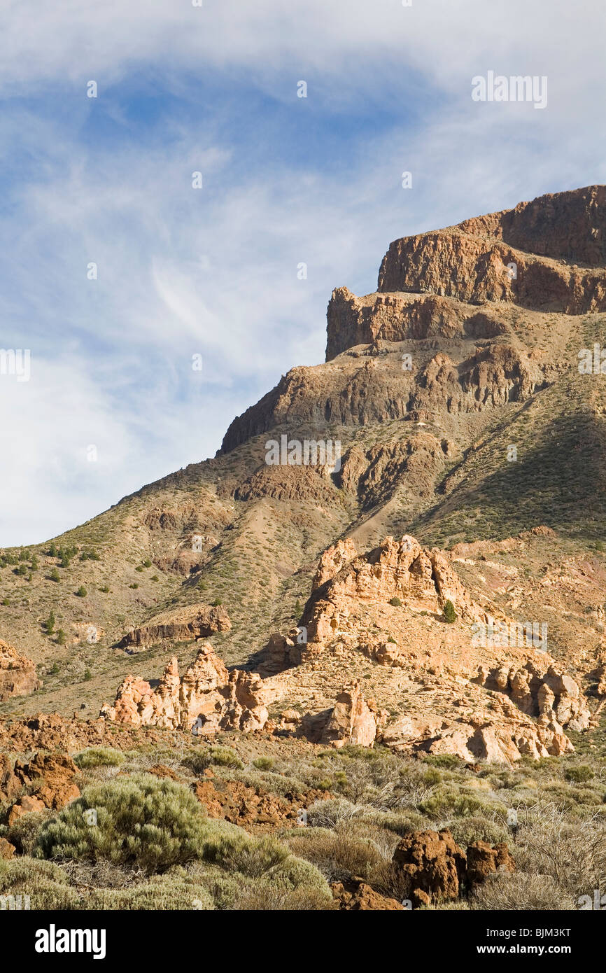 Der kargen Landschaft der Teide-Nationalpark (Parque Nacional de Las Canadas del Teide) auf der Insel Teneriffa, Spanien. Stockfoto