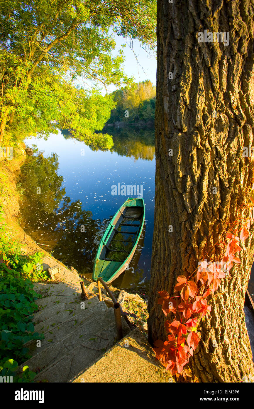 Der Fluss Loire, Loiretal, Frankreich, UNESCO-Weltkulturerbe Stockfoto