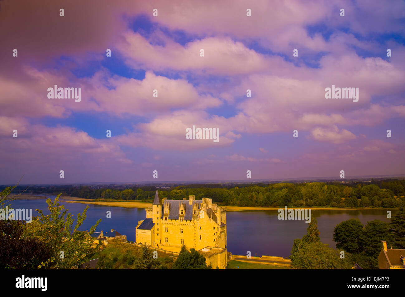 Schloss Montsoreau, Loiretal, Frankreich, Loire-Flusses, ursprünglich erbaut im Jahre 1440 Stockfoto