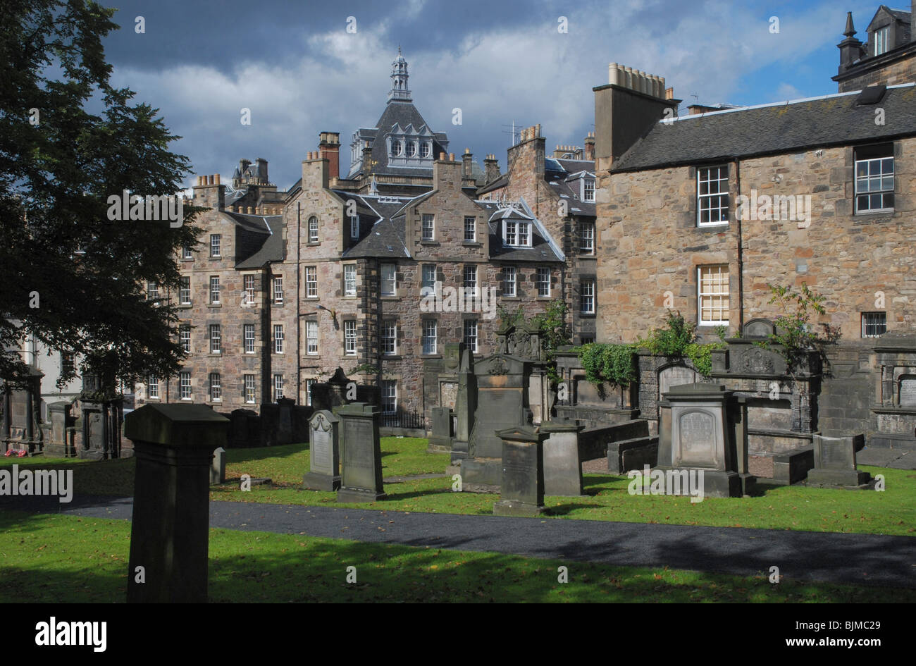 Greyfriars Kirkyard in Edinburghs Altstadt. Stockfoto