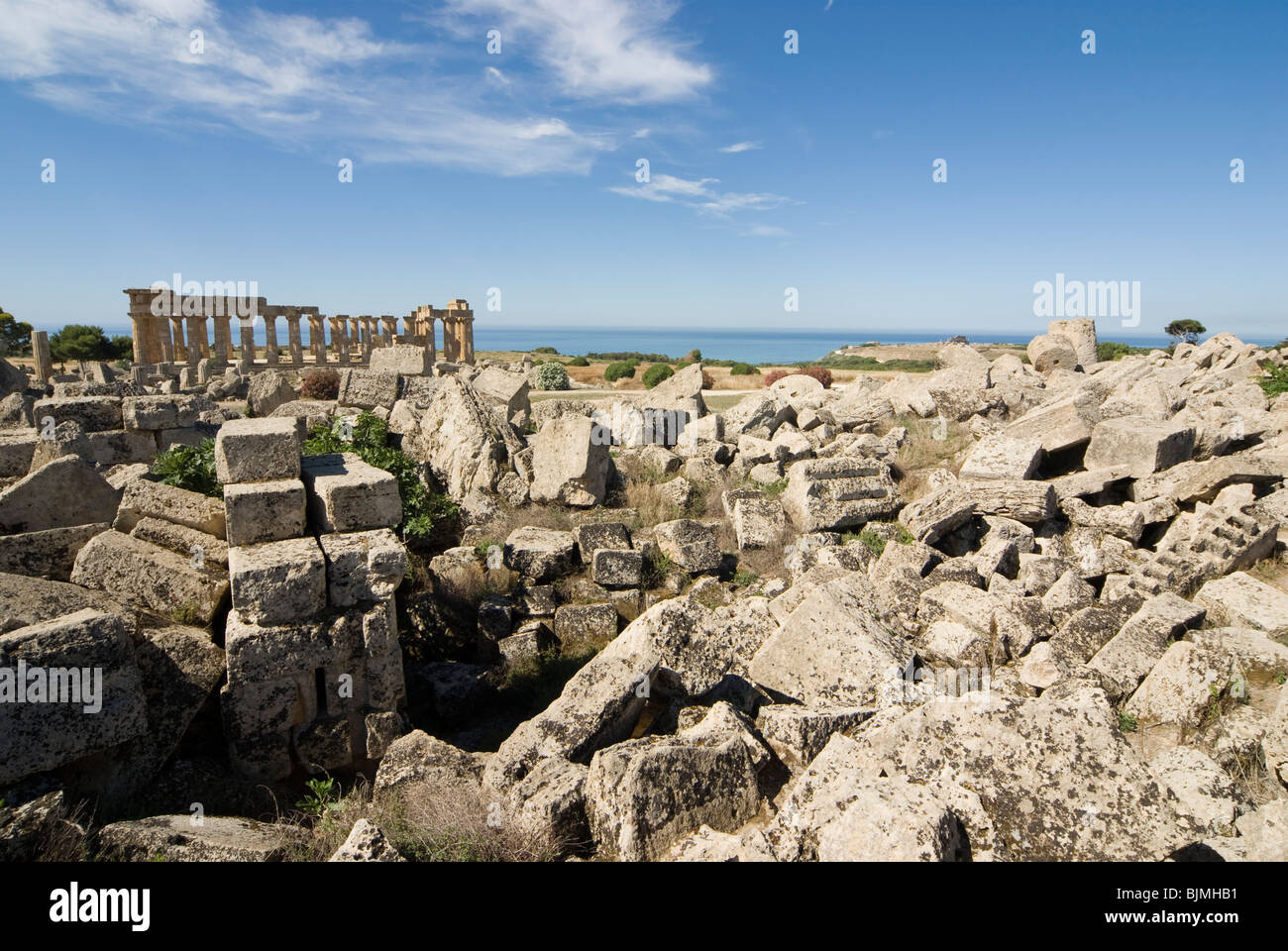 Italien, Sizilien, Selinunte (Selinunt), Ruinen der Tempel G Stockfoto